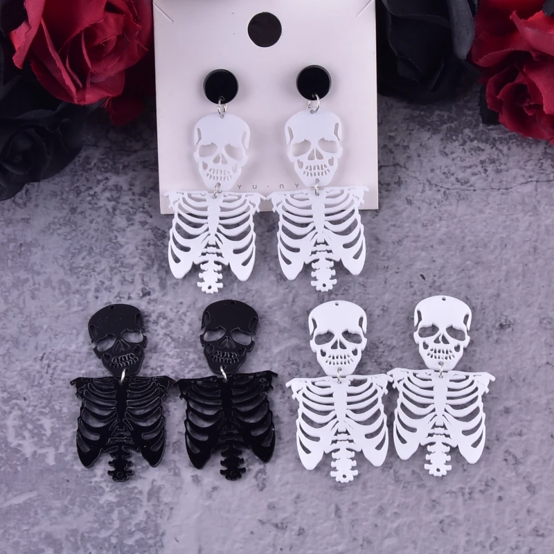 10pcs/pack Fashion Removable Skull Man Acrylic Charms Pendant for Jewelry Making Craft DIY