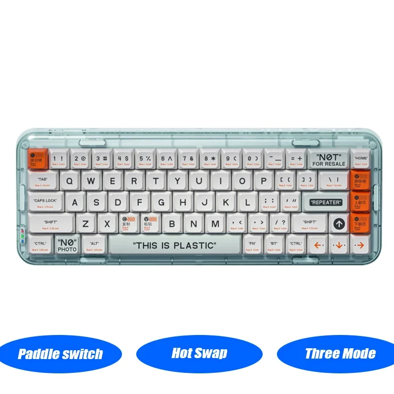 Original Mojo68 PLASTIC Hot-swap Mechanical Keyboard Wireless Bluetooth Three-mode Rgb Backlit Custom Keyboard Transparent Body