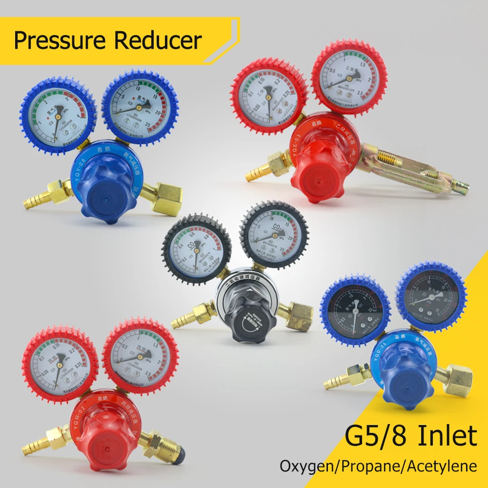 Oxygen/Acetylene/Propane/Nitrogen/Carbon Dioxide Regulator Gas Pressure Reducing Valve Flowmeter Welding Weld Gauge