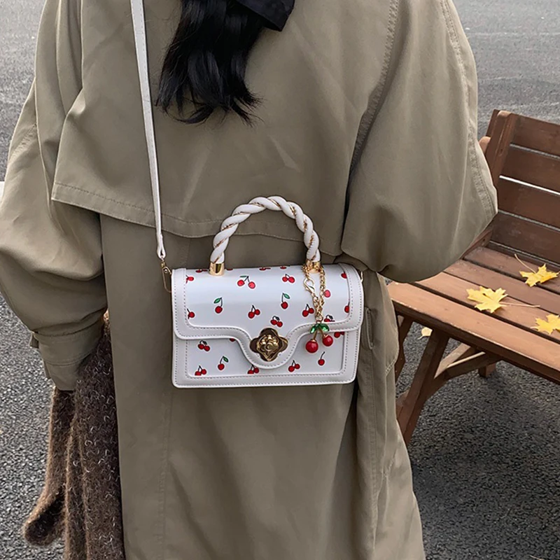 العصرية الصغيرة مربع حقيبة كروسبودي المرأة حقيبة يد جودة نمط جديد أزياء حقيبة الكتف رفرف الأسود #5