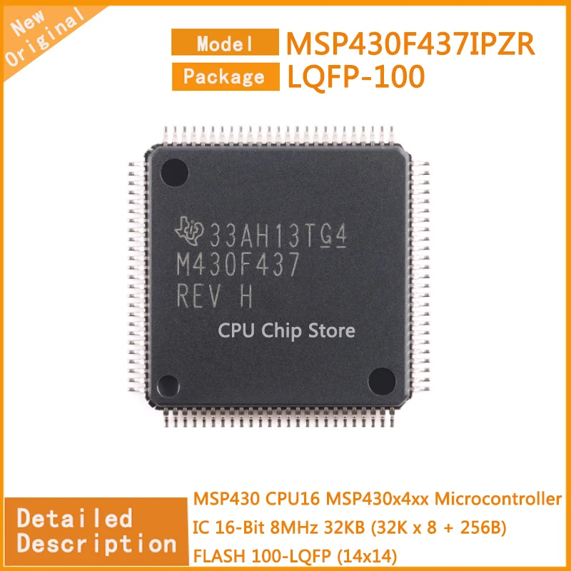 5Pcs/Lot  New Original  MSP430F437IPZR  MSP430F437 Microcontroller IC 16-Bit 8MHz 32KB (32K x 8 + 256B) FLASH 100-LQFP (14x14)