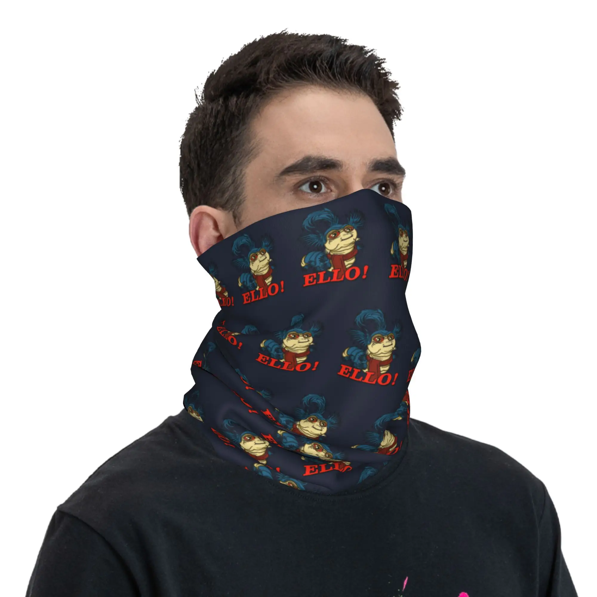 Ello Worm Bandana غطاء الرقبة قناع مطبوع وشاح متعدد الوظائف أغطية الرأس لركوب الدراجات للرجال والنساء والكبار قابل للتنفس