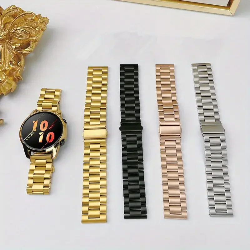 삼성 갤럭시 시계 6/5 pro/7/FE//4/클래식 20mm 22mm 스테인레스 스틸 Correa amazfit GTS-GTR-4-3-2-2e-미니 밴드용 금속 스트랩