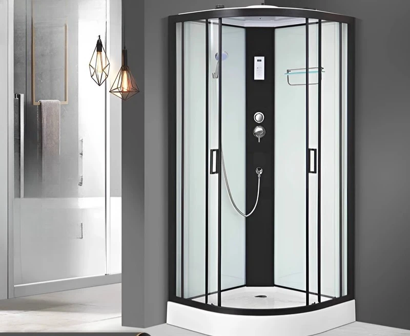 

Arc fan overall tempered glass bathroom sliding door dry and wet separation simple partition