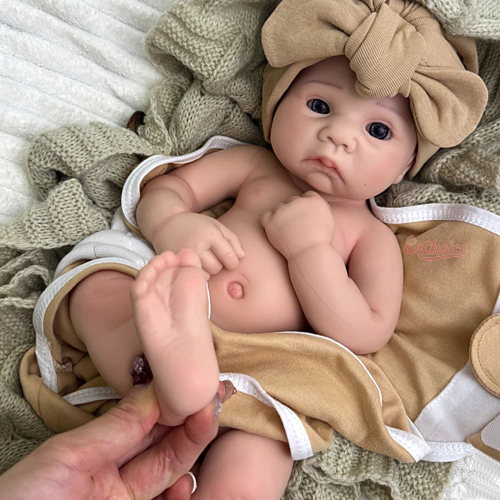Soft 39cm Silicone Reborn Doll Boy with Sparking Bright Eyes Soft Body Newborn Baby for Birthday Gifts Photo Props