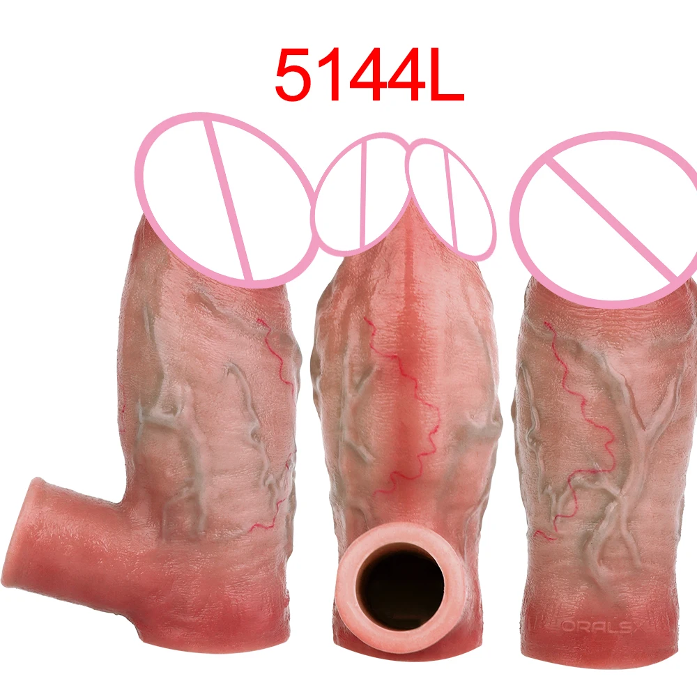 SXXY Skin-Like Silicone Penis Sleeve насадка на член Soft Elastic Adult Intimate Toy Realistic Hollow Dildo With Cock Ring 18+ view 6