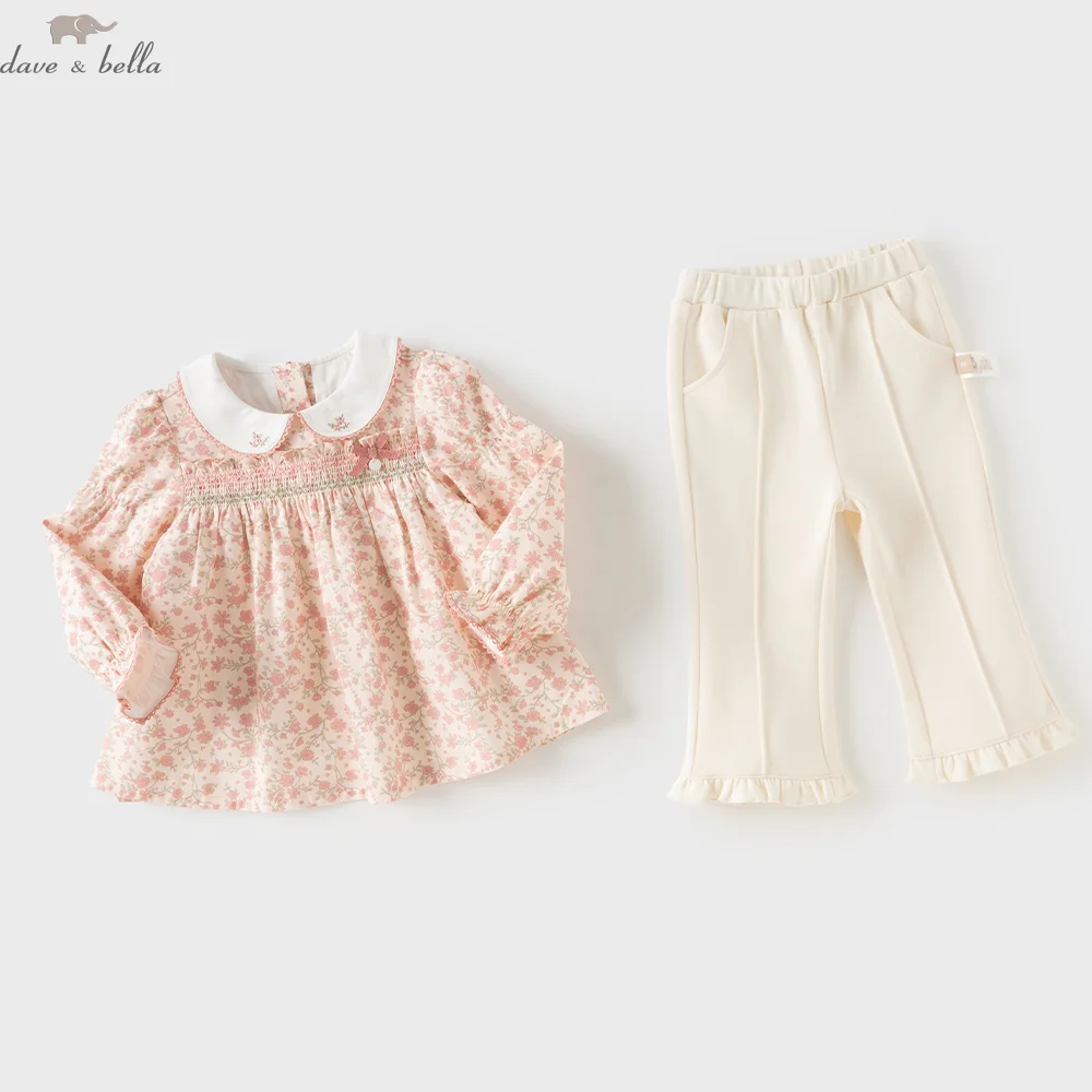 Dave Bella Kids' Sets And Outfits Children Suits Girls Autumn Shirt Pant Two Piece Spring Trousers Young Fashion Cute DB3262946