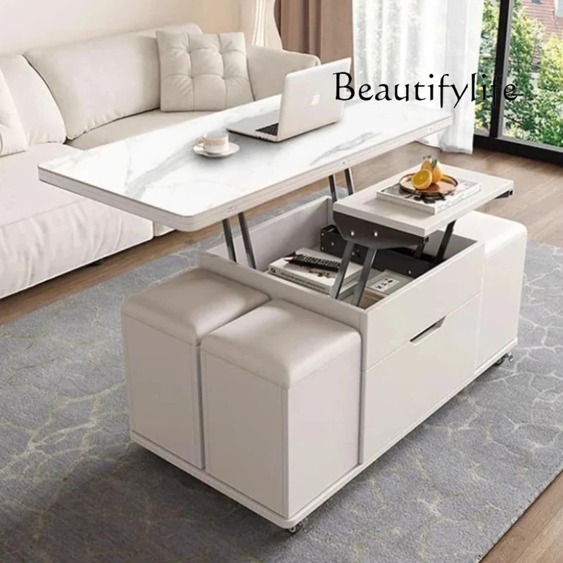

Modern White Nordic Coffee Table Wood Storage Rectangle Minimalist Coffee Table Multifunction Wooden Mesa Auxiliar Furniture