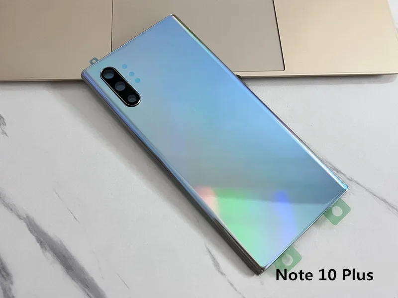 New For Samsung Galaxy NOTE10 N975 N975F Note 10 PLus  N970 N970F Rear Glass Back Battery Cover Housing  Case  Adhesive Replace