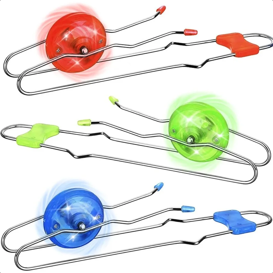 Rail magique rétro Twirler, 3 pièces, roue gyroscopique magnétique lumineuse, tour classique Yoyo sensoriel, jouets Fidget, cadeaux nostalgiques Cool F