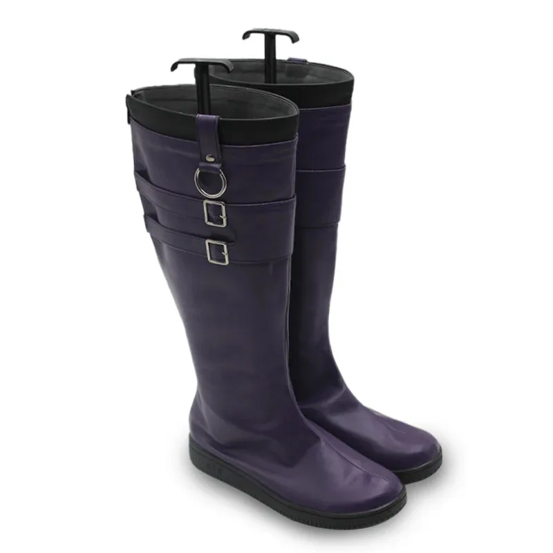 

Игра Danganronpa Trigger Happy Havoc Kyoko Kirigiri Обувь для косплея Фиолетовые длинные сапоги на высоком каблуке