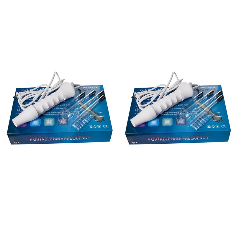 A97G 2X 4 في 1 المحمولة عالية التردد العلاج الكهربائي جهاز الجمال مزيل البقع جهاز العناية بالوجه سبا ديرما 4 البنفسجي الاتحاد الأوروبي التوصيل