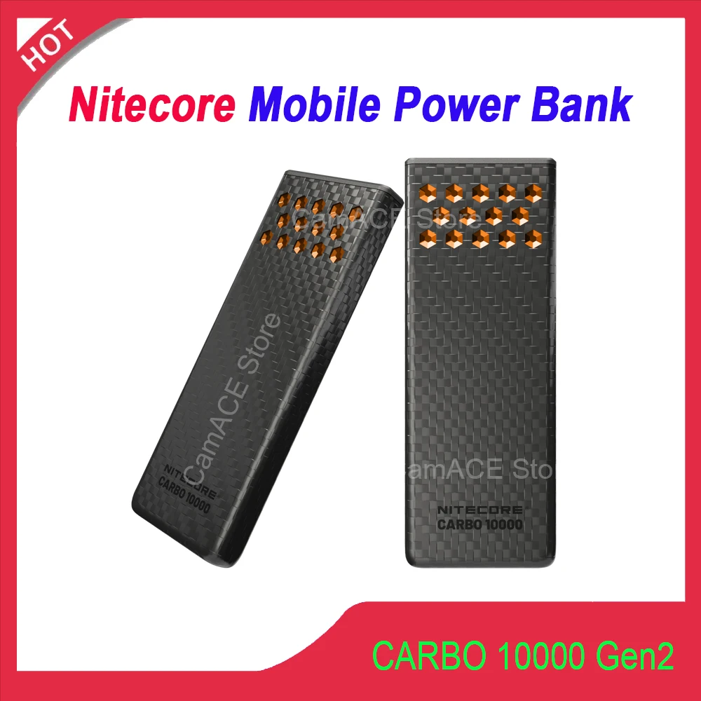 Nitecore CARBO 10000 Gen2 Slim Fast Charge Power Bank Approvato compagnia aerea per la ricarica del telefono da viaggio