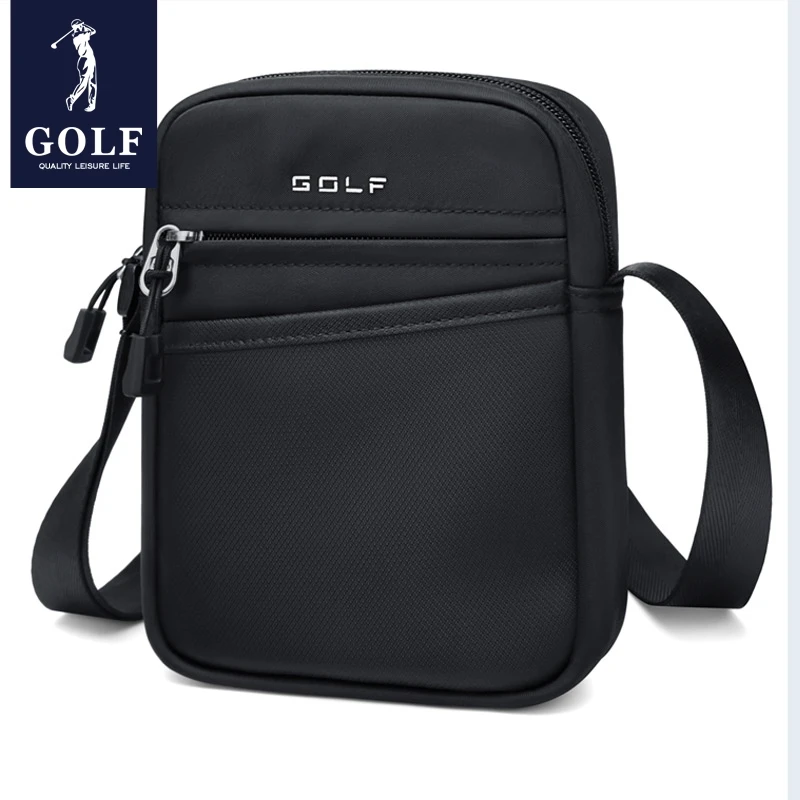 GOLF Crossbody Bag Men Mini Cross Shoulder Bags Man Purse Mobile Cell Phone Small Male Side Messenger Waterproof Oxford Black