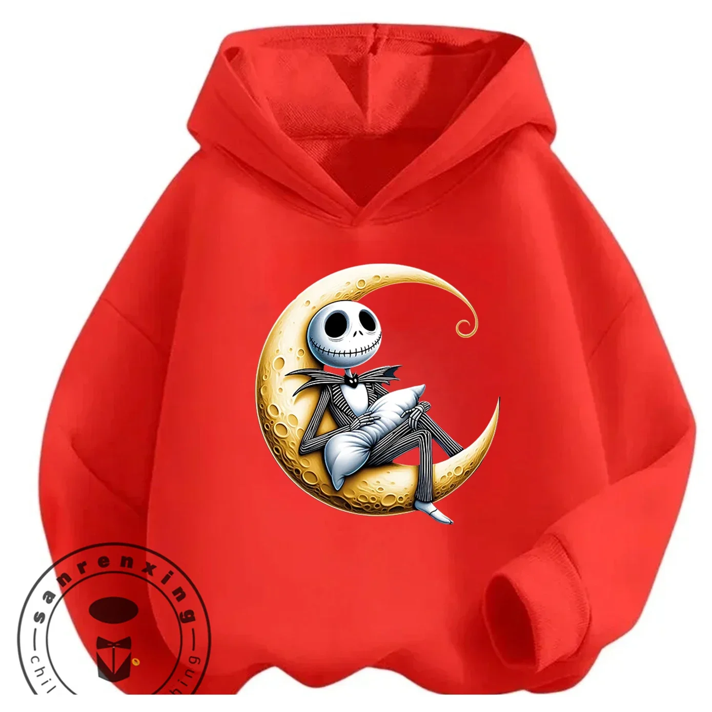 

Модная толстовка с капюшоном «Кошмар перед Рождеством» для мальчиков и девочек 3-14 лет, осенне-зимняя, милая, в стиле кавай, с мультяшным принтом, для улицы