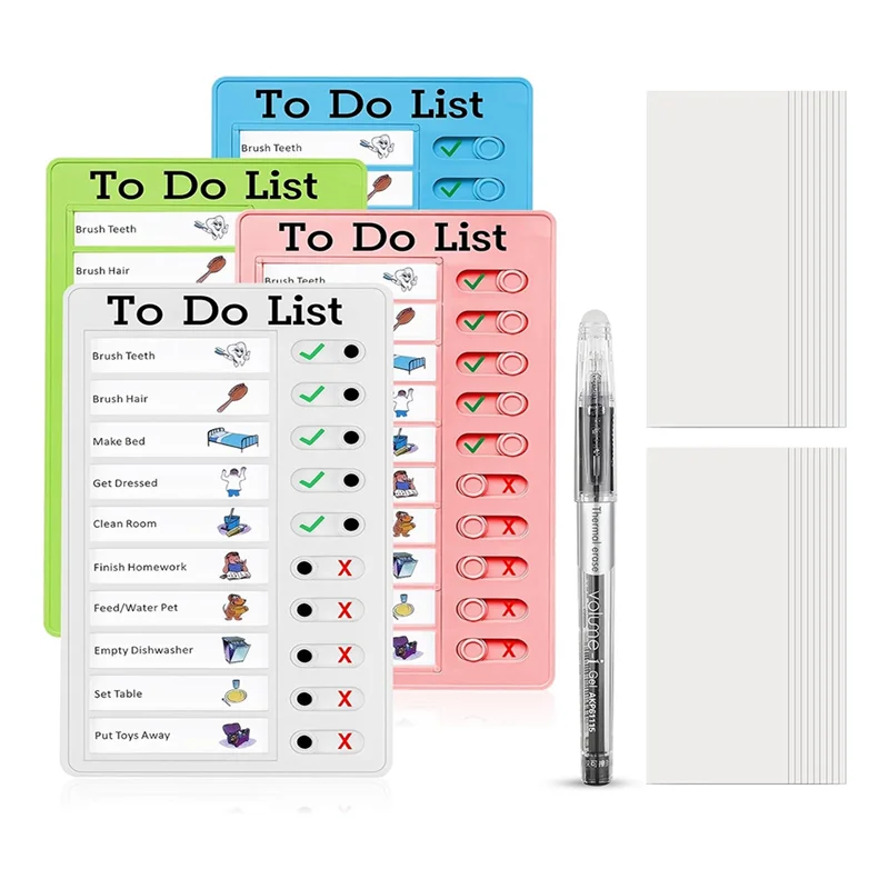 Practical-Chore Chart Set For Kids Daily List Board Family Daily Planner With Slider For Classroom,Home Travel