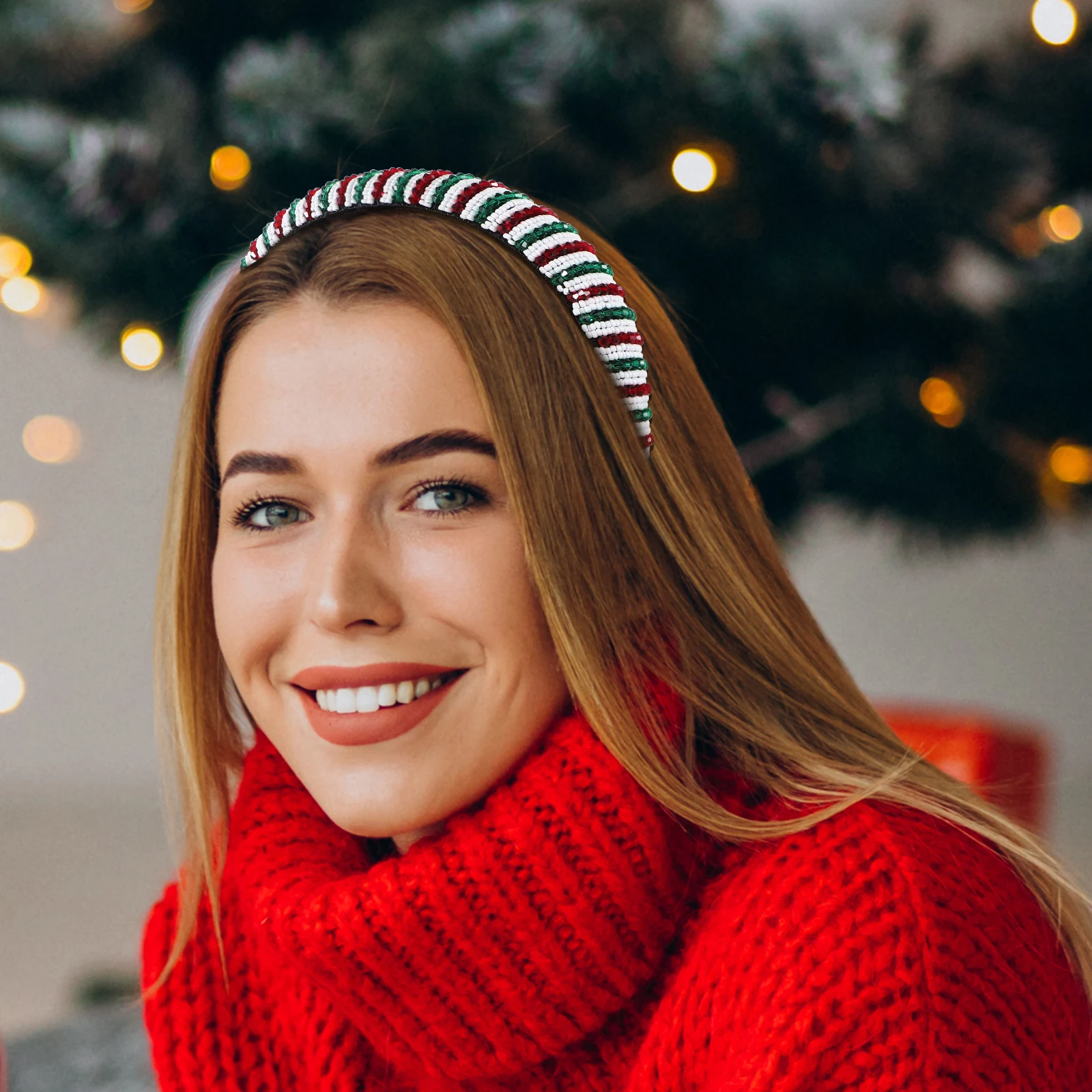 

Xmas Headdress Retro Contrast Color Hairband for Christmas Party Masquerade Stage Performance Festival Hair Ornament