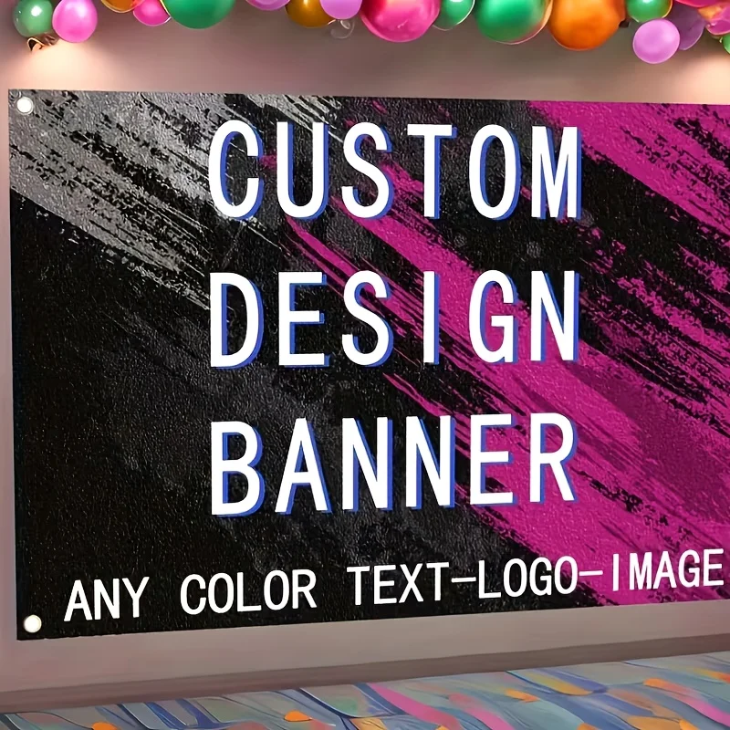 Bandera personalizada de cuatro agujeros |   Texto o imagen personalizada, tira de decoración de pared para pancarta, anuncio par