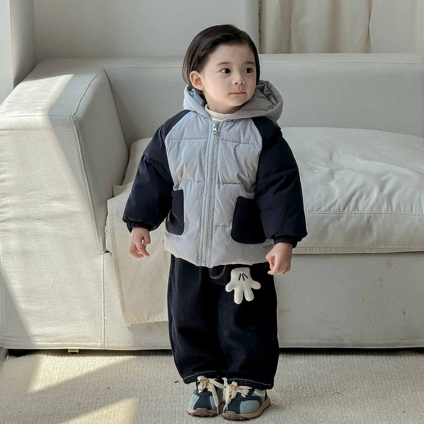 

Children's Girl Set Winter Thick Warm Toddler Girl Jacket Coat Solid Kid Girls Shirt Mid Waist Cartoon Print Newborn Girl Jeans