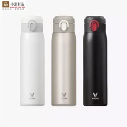 Xiaomi Viomi Portable Stainless Steel Vacuum Thermos Cup 300ML 24 Hours Thermal Flask Single Hand ON/Close Thermos Flask Water