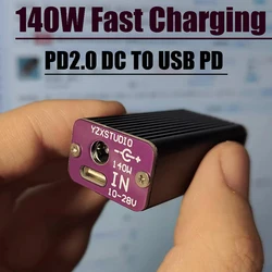 140W PD Fast Charging Converter TYPE-C USB Car Charger Adapter 20V 7A Super VOOC65W SCP 5525 12V 20V 24V DC TO PD Notebook Power