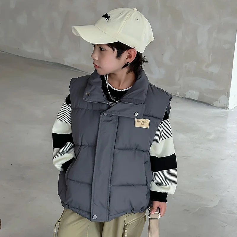 Giacca gilet caldo e antivento da ragazzo 2024 nuovo stile di abbigliamento outdoor per ragazzi e ragazze, abbigliamento per bambini, regali di Natale