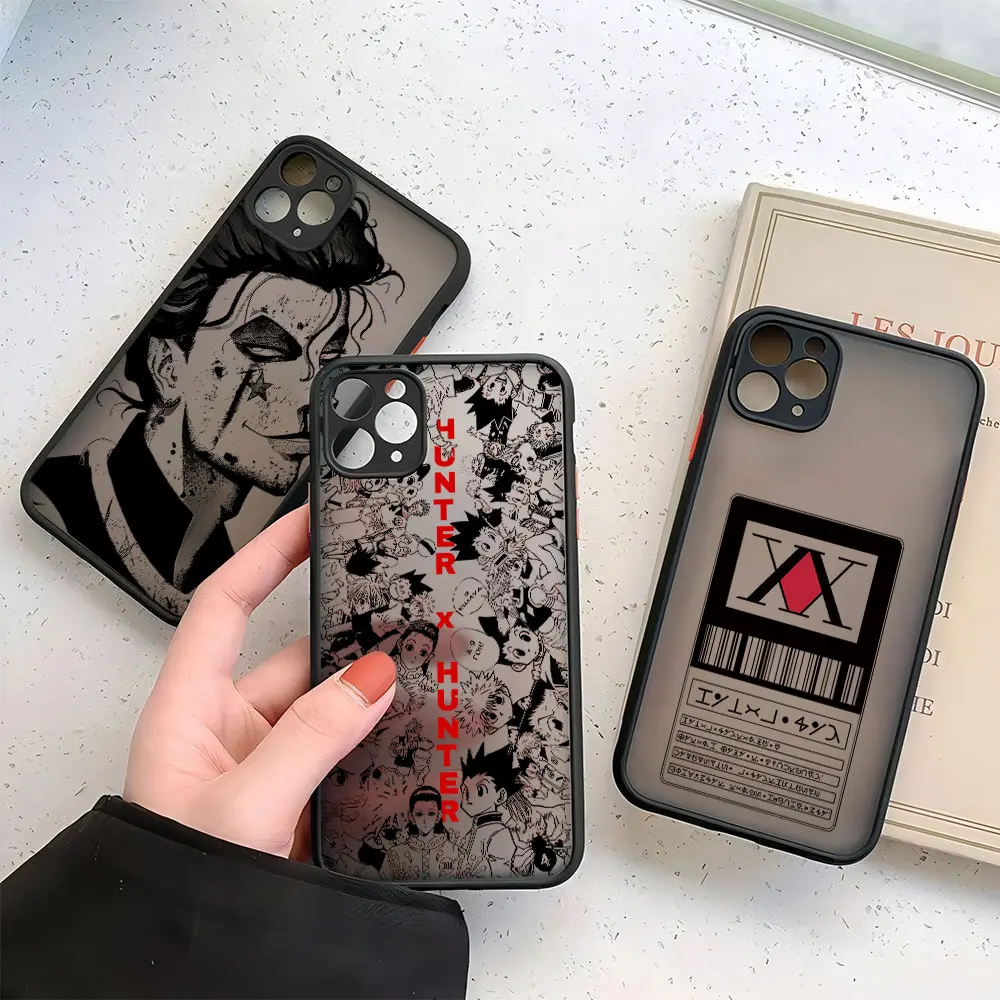 Funda de teléfono negra HUNTER×HUNTER Hot Anime para iPhone 17 16e 16 15 14 13 12 11 Mini Pro Air Max X XR XSMax 7 8 Plus contraportada