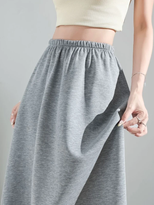 

Женская длинная плиссированная юбка А-силуэта из облачного хлопка с высокой талией, эластичным поясом и эффектом похудения, для повседневной носки