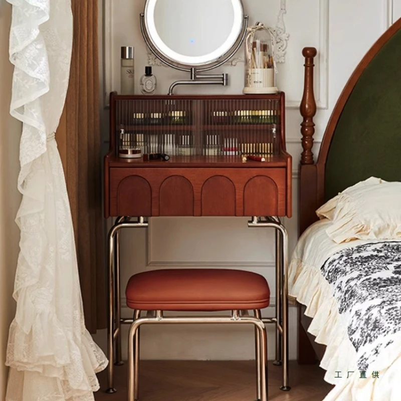 

French medieval dresser small 60cm bedroom solid wood makeup table