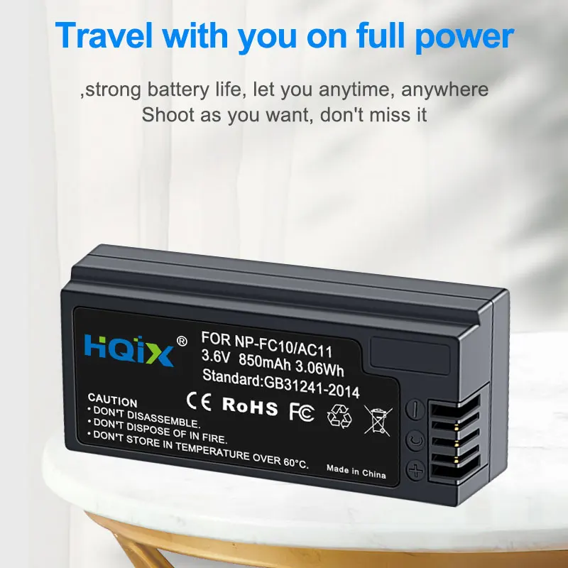 HQIX for Sony DSC-F77 F77A FX77 V1 P2 P3 P5 P7 P9 P10 P12 P8 Camera NP-FC10 FC11 Dual Charger Battery