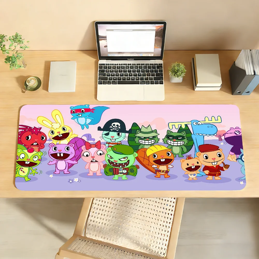 Cartoon Happy Tree Friends Mouse Pad Non-slip Desk Mat PC Laptop Accessories Office Keyboard Large Gamers Decoracion