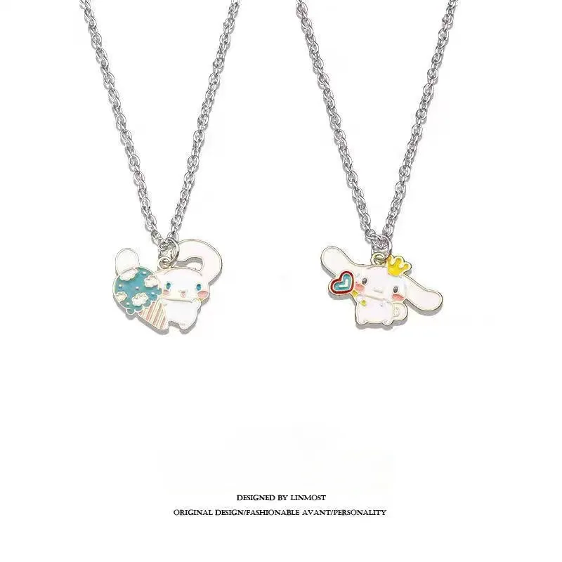 

Sanrio Cinnamoroll Necklace Anime Figures Cartoon Alloyed Necklace Q Figural Anime Merchandise Decoration Children Birthday Gift