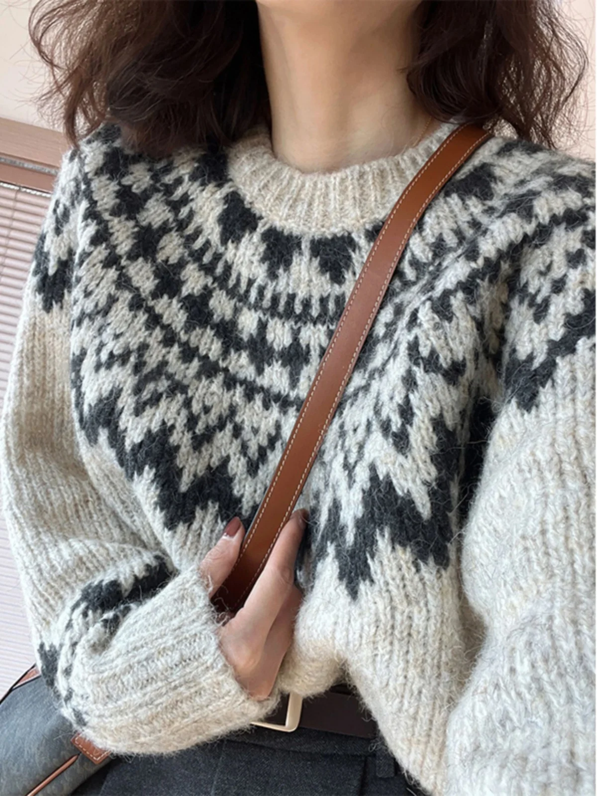 Vintage Soft Women Cashmere Sweater Winter Autumn Long Sleeve Knitted Pullover Gray Soft Jumper Wool Knitwear All Match X410