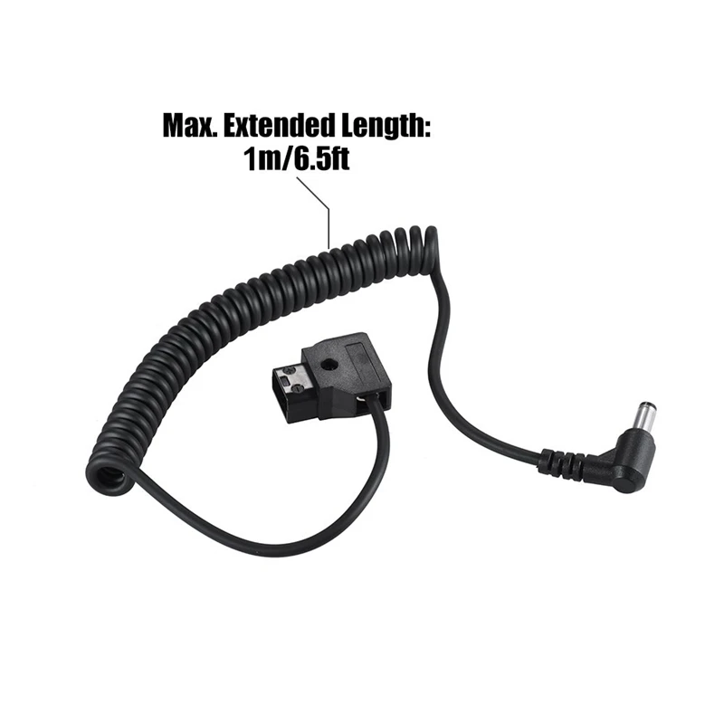 Спиральный 1 м/5,5 фута D-Tap 2Pin штекер к Dc 2,1 X мм удлинитель кабеля адаптера эластичная линия для Батареи Anton V-Mount Dslr Rig