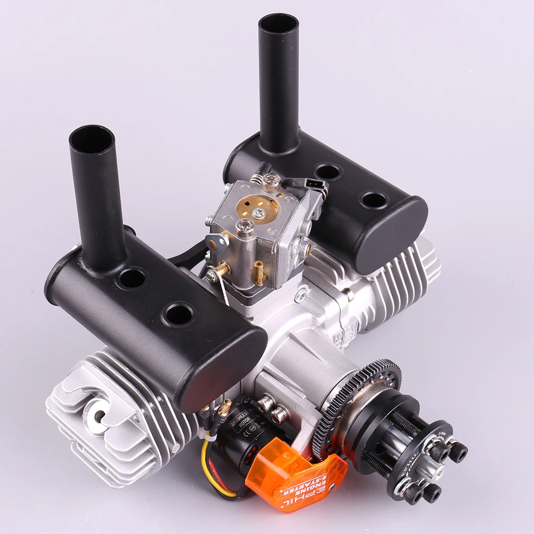 เครื่องยนต์เครื่องบินรุ่น EPHIL XG-40cc-T pro - สตาร์ทไฟฟ้า หัวเผาแบบ Hot Head แบบสองสูบต่อขนาน สำหรับเครื่องบินบังคับวิทยุแบบปีกตรึง