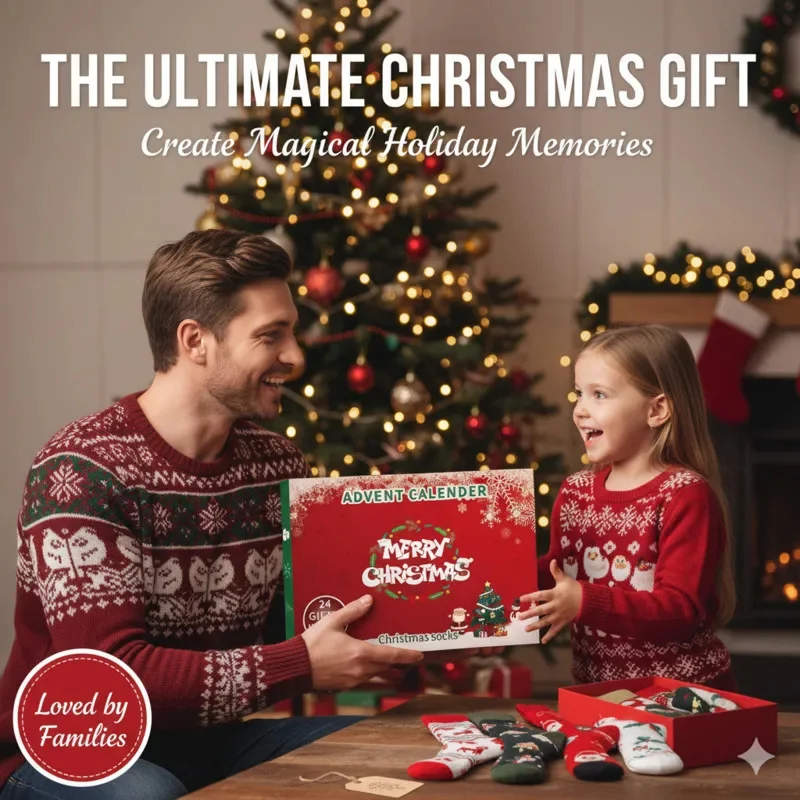 

24 Days Of Advent Box Socks Christmas Stocking Advent Calendars 24 Days Countdown Socks For Boys Girls Men Women Christmas Gifts
