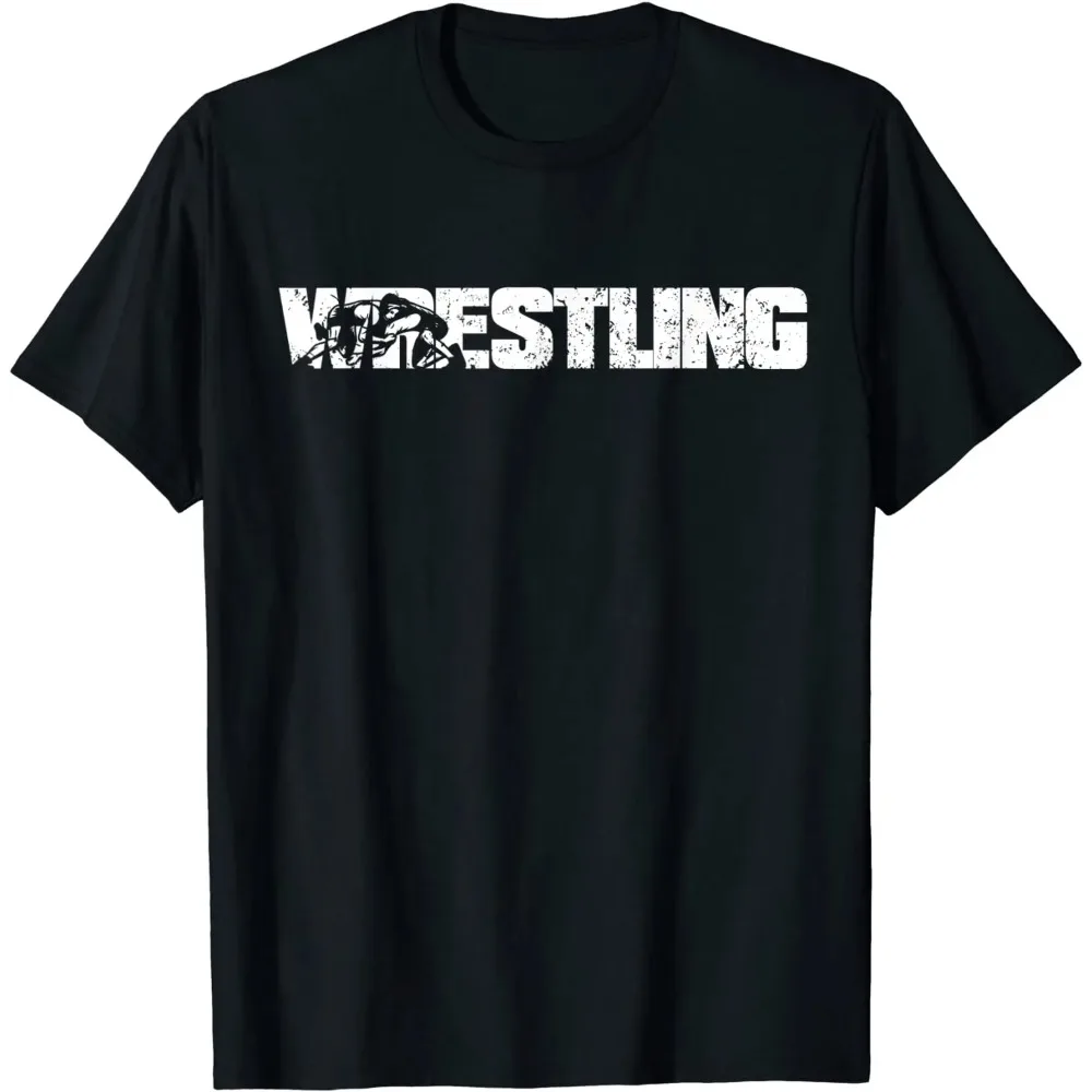 Mens Wrestling Print T-Shirt Summer 100% Cotton Casual Tees Tops