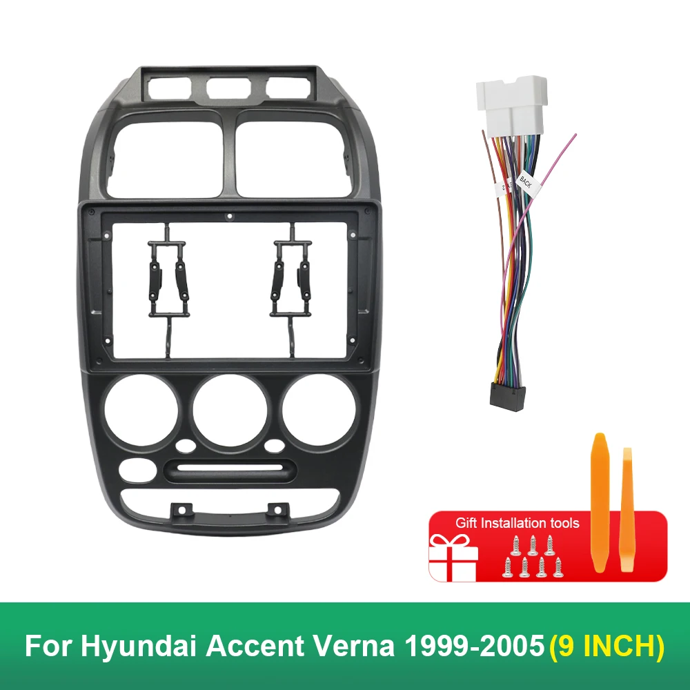9 Inch Car Frame Fascia Adapter For Hyundai Accent Verna 1999-2005 Android Radio Dash Fitting Panel Kit