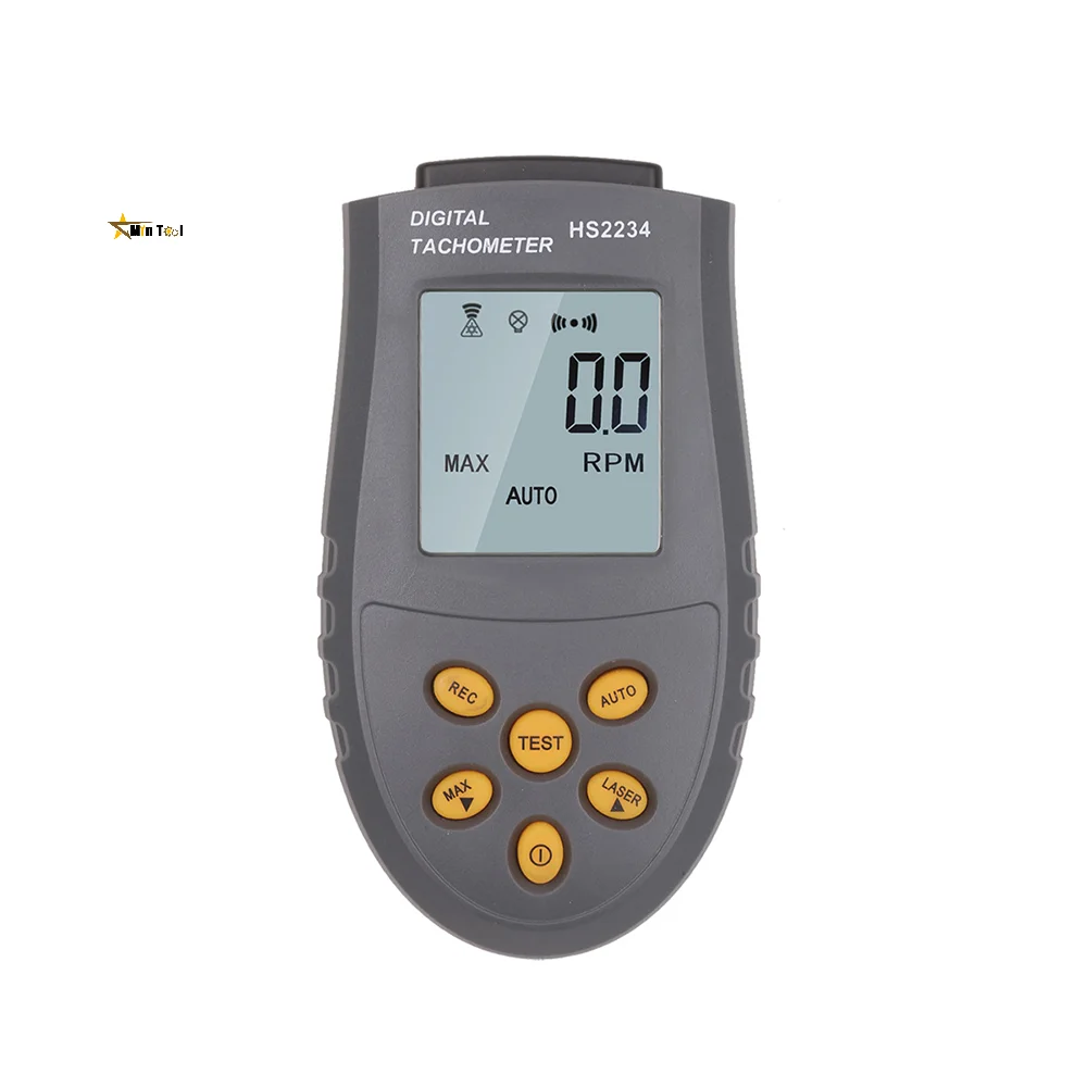 HS2234 Digital Laser Tachometer LCD RPM Tester Small Engine Motor Speed Gauge Non-Contact  Measuring Tool