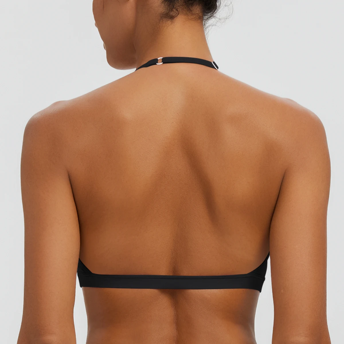 Damen-Sommer-Tanktops, einfarbig, mit Raffung, Yoga-BH, sexy, schöner Rücken, dünne Schulterträger, Sport-BH, Fitness-BH, Lauf-BH – Detail 10