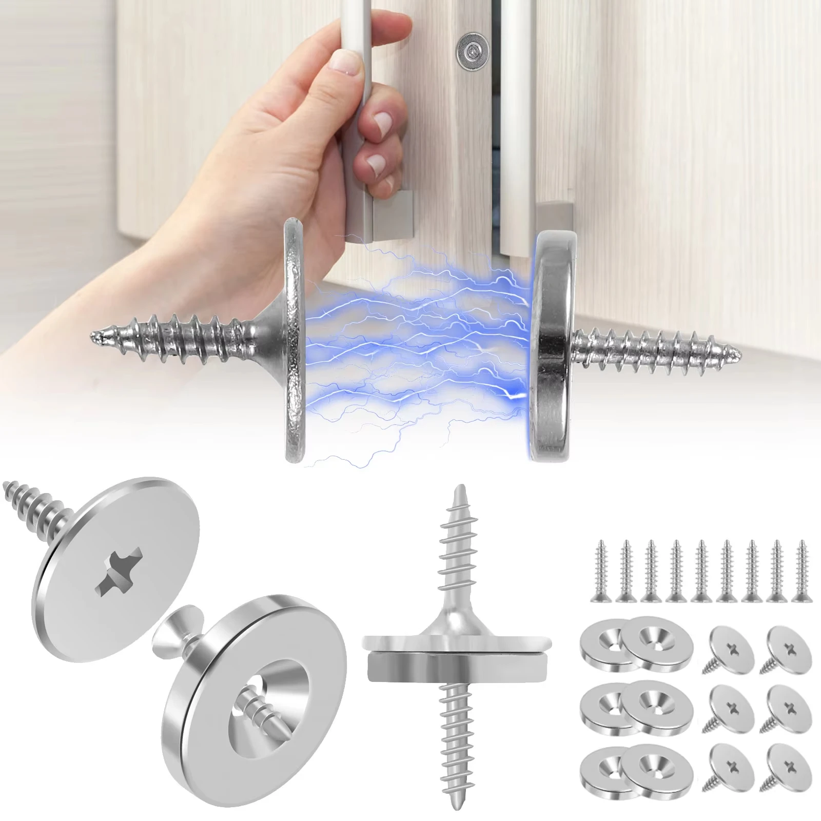 Strong Magnetic Cabinet Snaps Cupboard Door Magnet Clasps with Screws Wardrobe Seal Snap Furniture Door Fastener Hidden Latchs