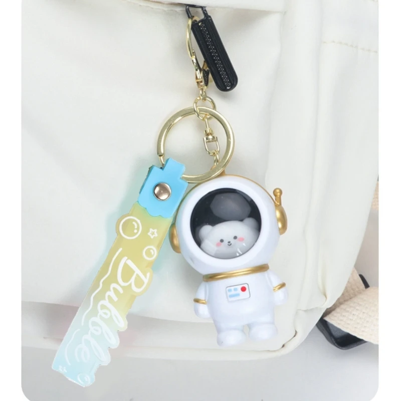 50JB Leuke Space Bear Bag Charm LED-sleutelhanger Mini Astronaut-hanger sleutelhangerbedel