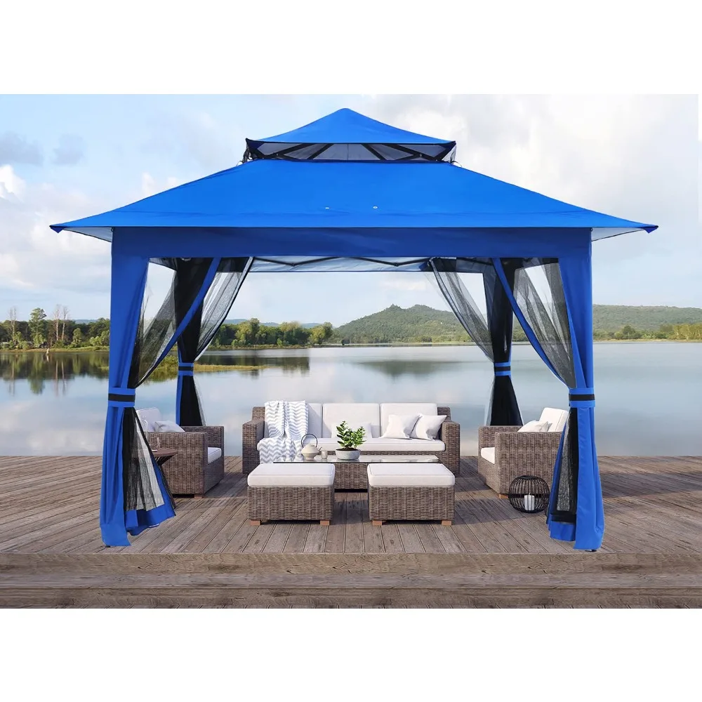 

Pop Up Gazebo 13x13, Outdoor Canopy Tent with Mosquito Netting, Customized