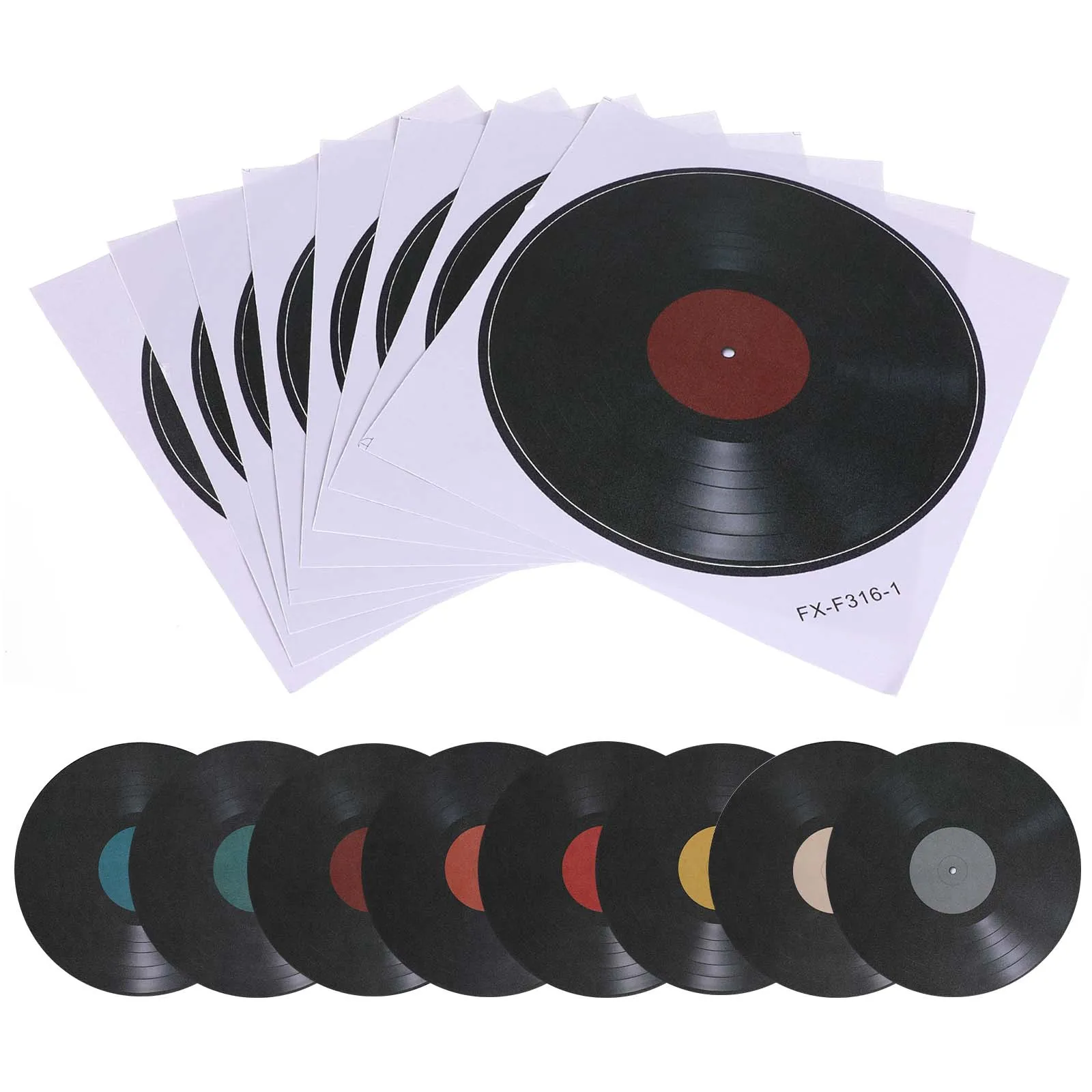 8Pcs Vinyl Record Wall Stickers Retro Decor Decals Artistic Home Cafe Bar Decoration Aesthetic records sticker