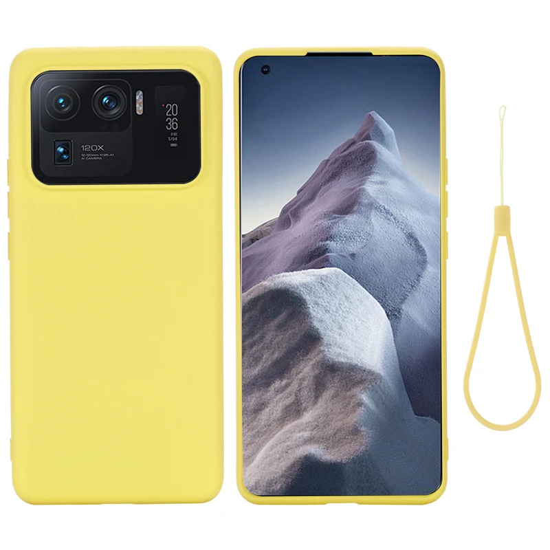 funda For Xiaomi Mi 11 Ultra Case Soft Premium Silicone Case with Flocking inside kılıf For Xiaomi Mi 11 Lite Cover with strap