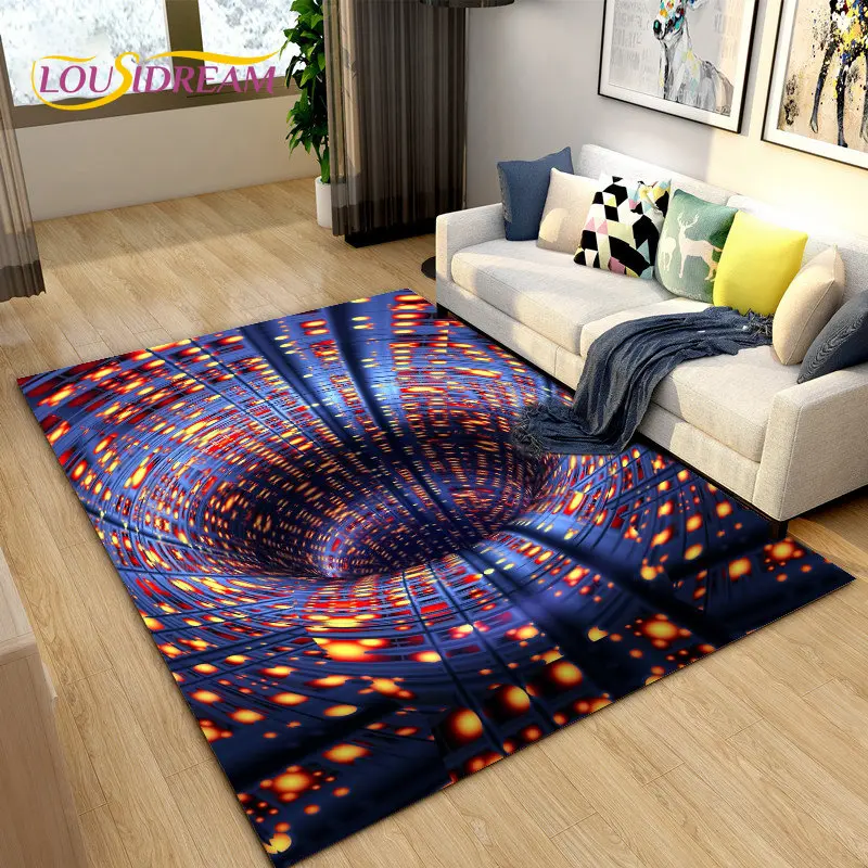 

3D Vortex Illusion Area Rug,Carpet Rug for Living Room Bedroom,Abstract Geometric Optical Entrance Doormat Non-slip Floor Mat