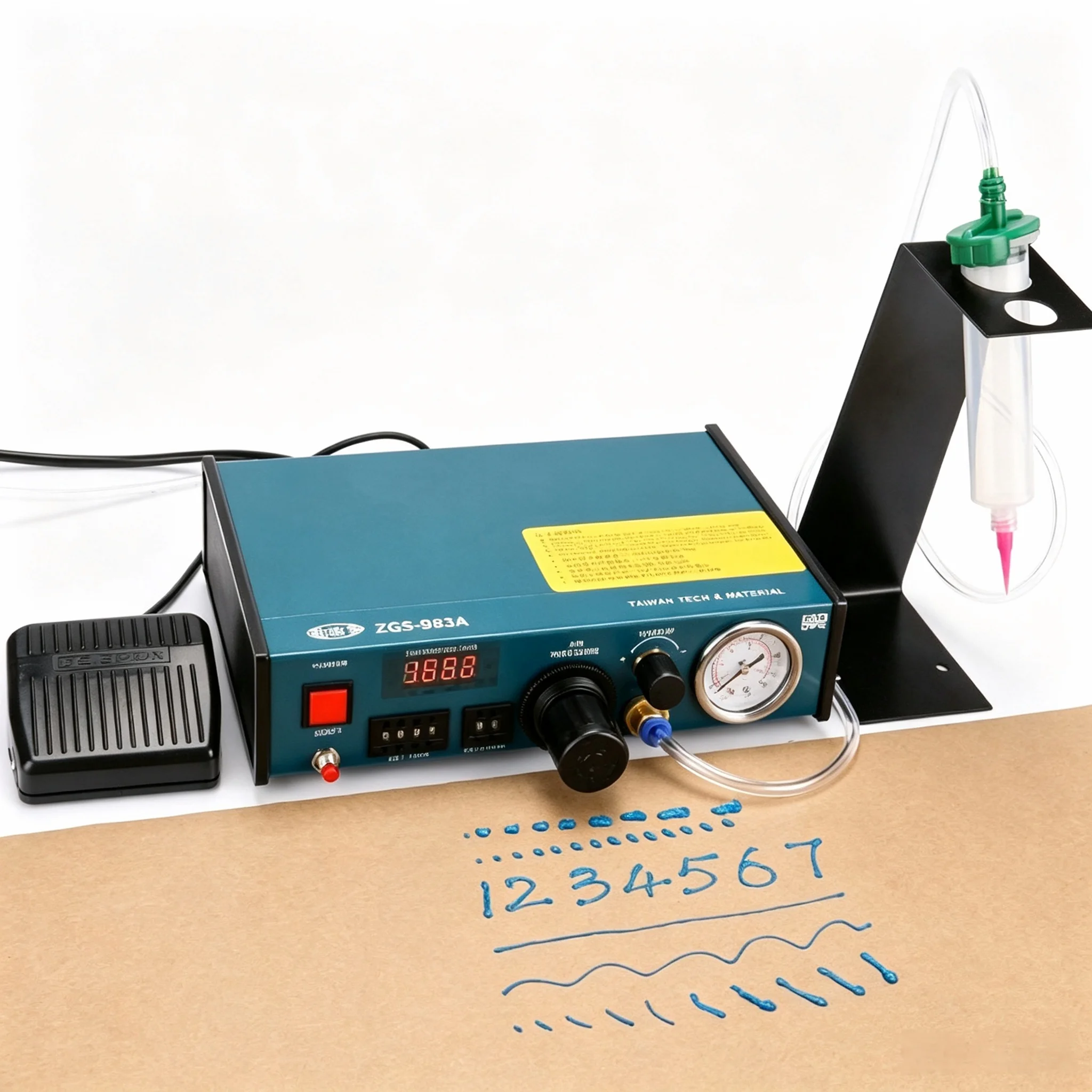 ZGS-983A Glue Dispenser Machine, Automatic Semi‑Auto Dispensing Machine, Manual Syringe Glue Dropper for UV Glue, Silicone, AB