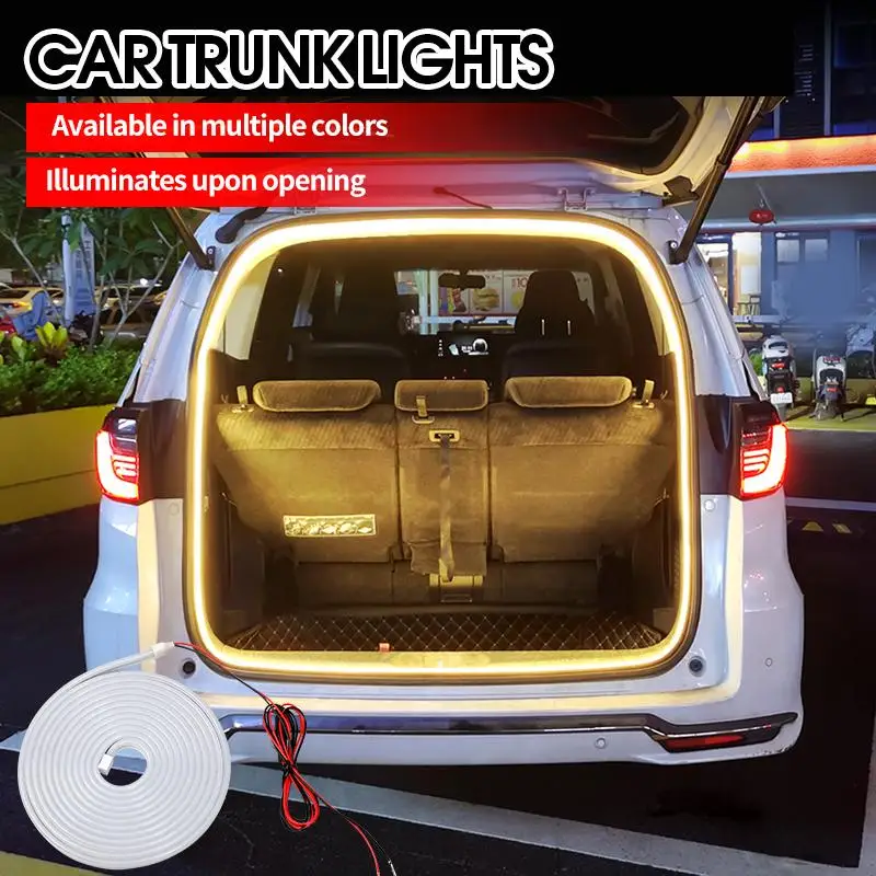 

Car Trunk Dynamic Flowing Light Strip 200cm/400cm Automatic Car Lamp Lamp On/Off Silicone Scanning DIY Lamp Decorative Inte K6V7