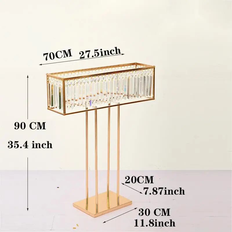 Acrylic Flower Rack for Wedding Center, Main Table Decoration, Road Lead, Electroplated Gold, , Party Event, 2Pcs