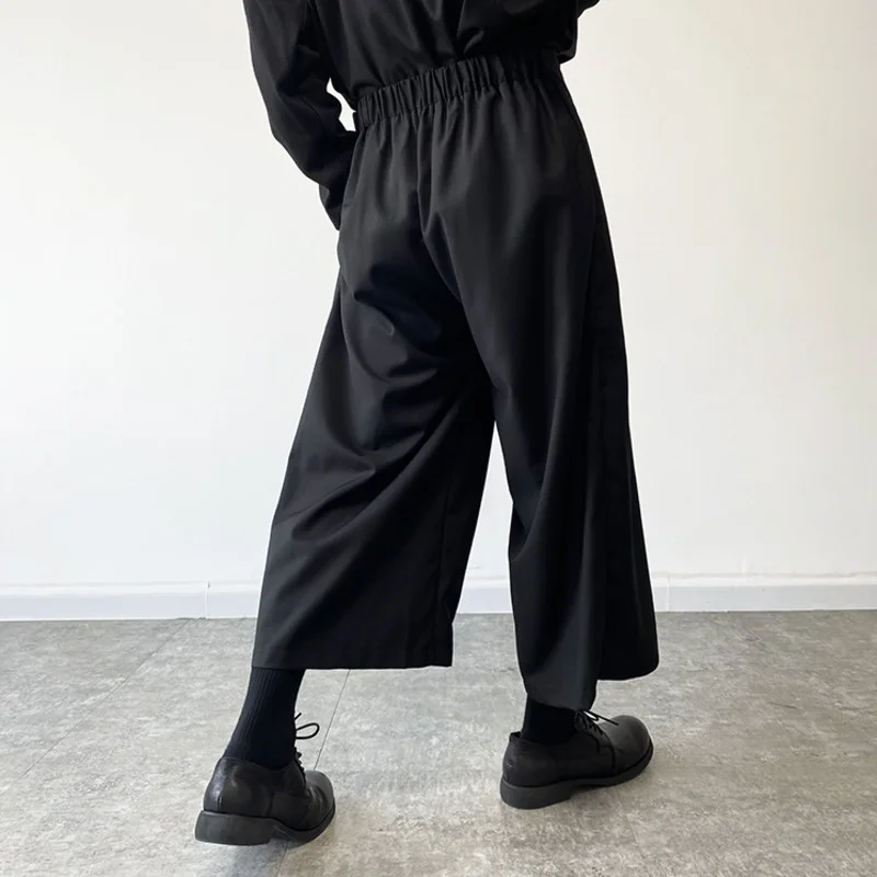 

Fashion Menswear Chic Skirt Lace Up Black Trousers Men's New Loose Mid Waist Wide Leg Pants Male Tide Autumn Niche 2022